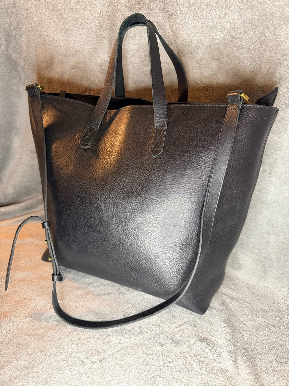 Madewell Black Leather Zip-Top Carryall Tote - Picture 2 of 9